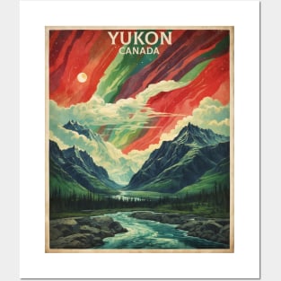 Yukon Canada Starry Night Vintage Travel Poster Tourism Posters and Art